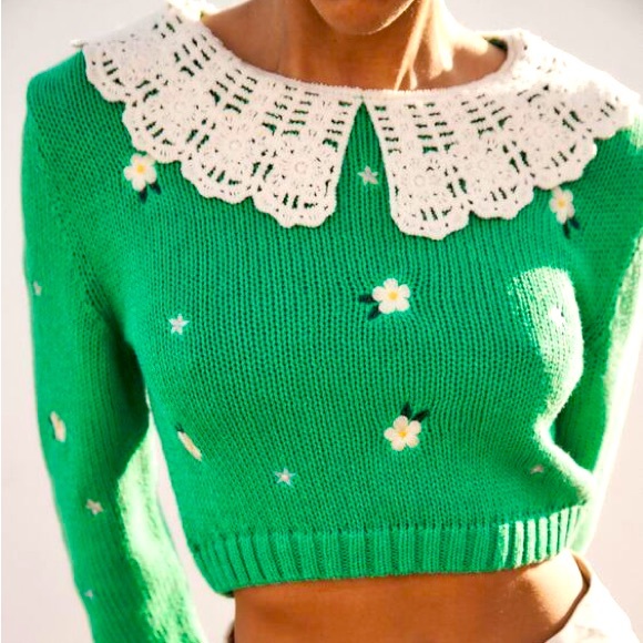 ZARA Bloggers Favorite Embroidered Knit Sweater - Picture 2 of 11